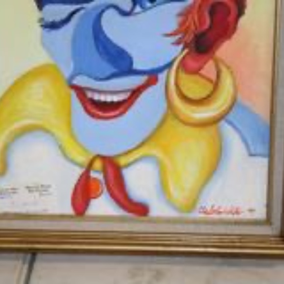 Gelseichter Original Acrylic "Clown" Fine Art Vint - Picture 4 of 7